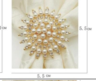 £11.99 • Buy 6x Gold Flower Butterfly Napkin Rings Decorative Holders  Party Table Decor