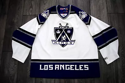 Mens Xl Ccm La Kings Los Angeles Kings Jersey Hockey Nhl White Crown Vintage • $99.99