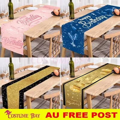 Happy Birthday Valentine's Day Table Runner Tablecloth Party Decoration Home AU • £9.27