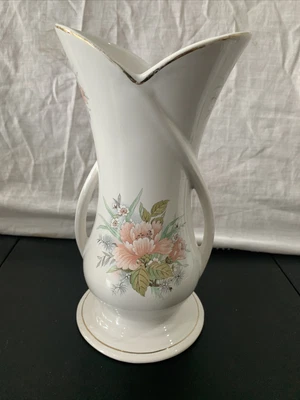 £9 • Buy Elegant Shapely Gilded Floral  Maryleigh Pottery Staffordshire Uk Vase 8.5''
