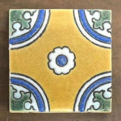 Kraftile Vintage Decorated Tile California  • $65