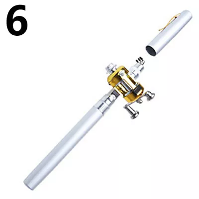 Mini Outdoor Pocket Fish Pen Shape Fishing Rod Aluminum Alloy Fishing Pole 55 • $14.89