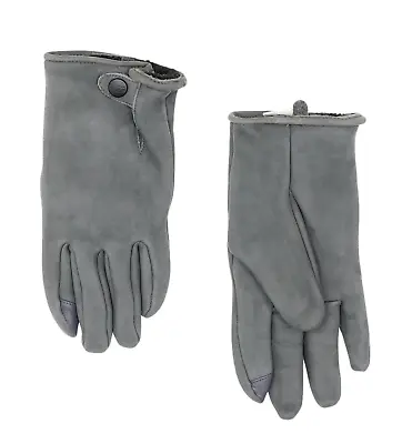 UGG L1240 Men's Metal Grey Tabbed-Splice Vent Leather Gloves Size M • $75.05