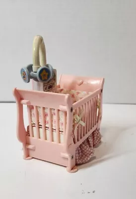 $19 • Buy Fischer Price Loving Family Dollhouse Musucal Baby Crib With Mobile Tested Works