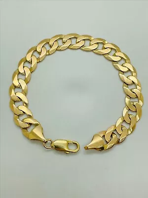 9ct Yellow Solid Gold Curb Bracelet – 10.4mm – 8 ¼  • £675