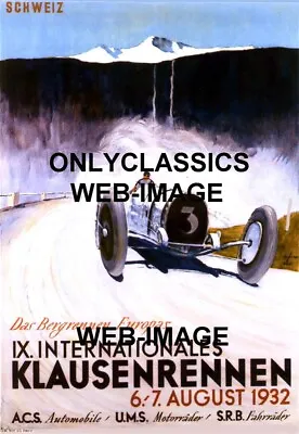 1932 Bugatti Sports Car Auto Racing 11x17 Poster Indy 500 Grand Prix Formula One • $16.96
