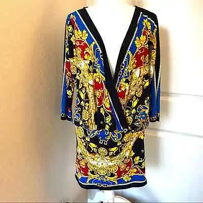 $175 • Buy WORTH Baroque Print Deep V Neck Mini Dress