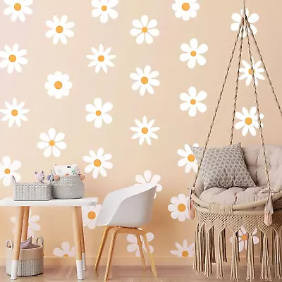 6 Sheets Daisy Wall Decals White Flower Wall Stickers Big Daisy Wall Stickers Pe • $13.48