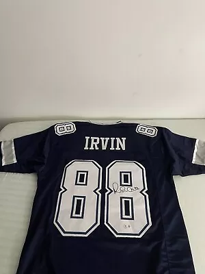 Michael Irvin Authentic Signed Navy Blue Pro Style Jersey Autographed BAS Wit • $75