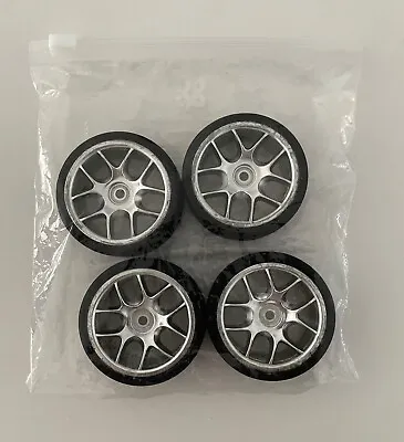 Ride Cut Slick Belted 1/10 RC Touring Car Tyres On-Road Asphalt 10 Spoke Wheels • £19.85