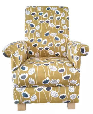 Chair Mustard Armchair Prestigious Clara Scandi Fabric Adult Saffron Yellow New • £209.99