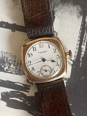 9k Solid Gold Waltham Trench Men's Watch 9ct • £400