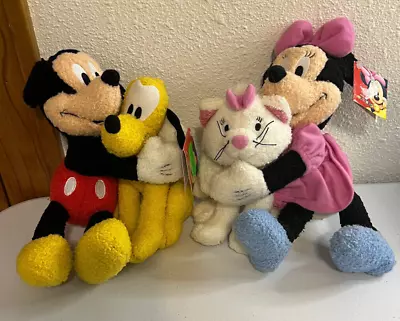 2001 Disney Fisher Price Mickey/Pluto & Minnie/Marie 10  Plush Set W/ Tags • $30