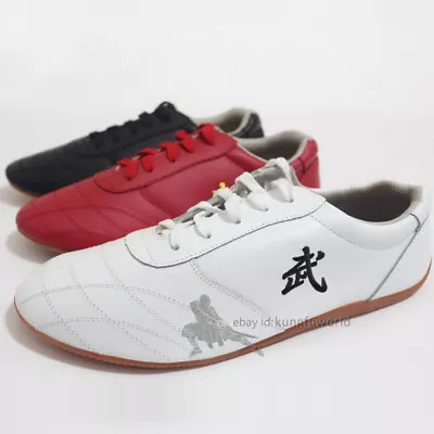 Soft Cow Leather Tai Chi Kung Fu Shoes Martial Arts Wushu Sports Sneakers • $36