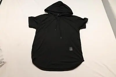 Manfinity Men's Homme Solid Patched Drawstring Hooded Tee EG7 Black Large NWT • $9.98