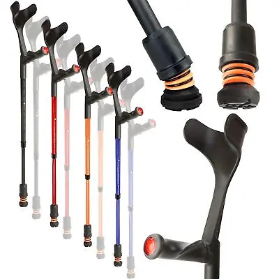 Flexyfoot Comfort Grip Shock Absorbing Open Cuff Crutches | Range Of Colours • £32.95