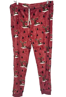 Secret Treasures Red Nose Reindeer Fleece Pajama Bottoms Pants Size 8-10 • $4.95