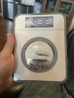 2010 ATB Mt Hood Oregon 5 Oz Silver MS68 Coin In Large NGC Holder • $235