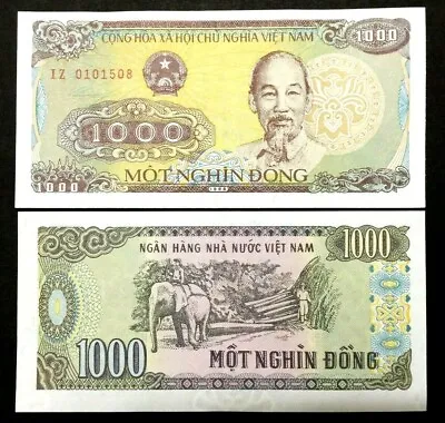 VIETNAM 1000 Dong Year 1988 Banknote World Paper Money UNC Currency Ho Chi Minh • $1.65