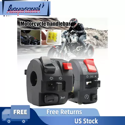 ⭐7/8  Motorcycle Handlebar Horn Button Turn Signal Fog Light Controller Switch⭐ • $18.05