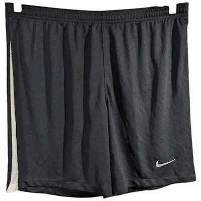 Nike Athletic Sports Shorts Black With White Stripe Mens Sz L Large (No Pockets) • $28.93