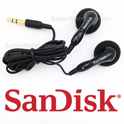 SanDisk Earphones Earbuds GENUINE Black In-Ear Headphones 4 MP3 Players Clip Jam • $8.90