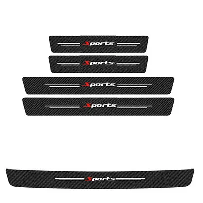 Car Door Sill Panel Guard Scuff Plate Trunk Cover Protector Stickers Strips 5Pcs • $16.10