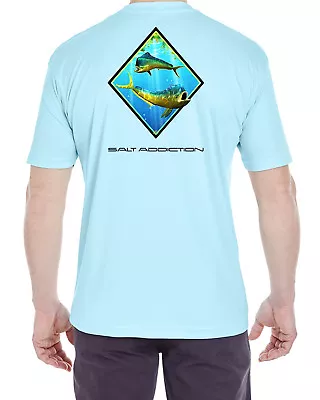 Salt Addiction T Shirt Short Sleeve Micro Fiber Saltwater Dolphin Mahi Fishing  • $18.99