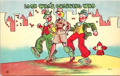 WWII WAC Look Whos Guarding Who Comic Humor Postcard • $9.99