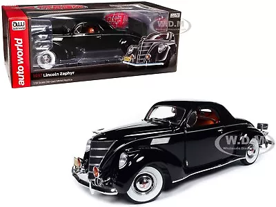 1937 Lincoln Zephyr Black 1/18 Diecast Model Car By Auto World Aw325 • $99.99