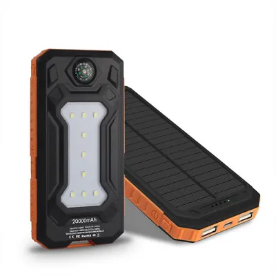 $18.53 • Buy Solar Charger Power Bank Flashlight 20000mAh Charger Shell Kit Led Control Panel
