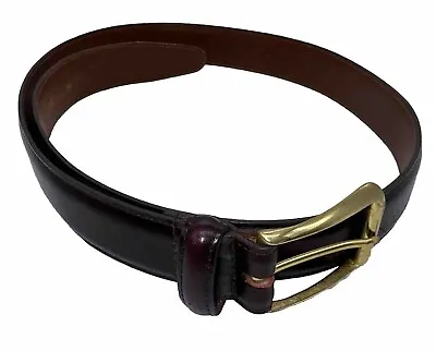 Coach Mens Dress Belt SZ 34 Dark Brown Cowhide Leather Solid Brass Buckle 3931 • $29.95