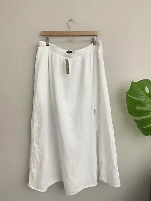 J.Crew  Skirt  Side Slit Soft Gauze Pull On Maxi Skirt White Size XXL • $44.79