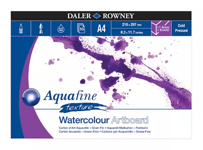 £13.20 • Buy Daler Rowney Aquafine Texture Watercolour Artboard 10 Sheet Pad A4