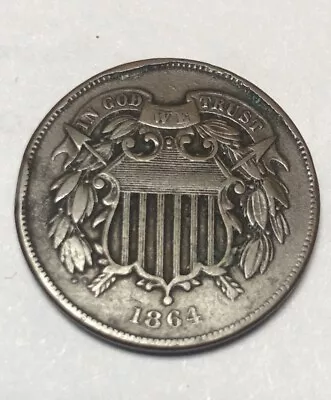 1864 Civil War Era Two Cent Piece High Grade ? Old US Coin • $20