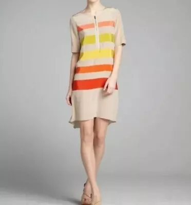 BCBG Maxazria T Shirt Dress In Beige With Horizontal Stripes - Size Medium • $23.96