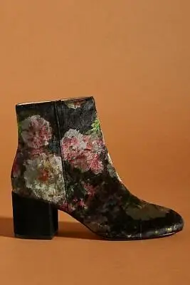 $101.99 • Buy ANTHROPOLOGIE FLORAL PRINT VELVET ANKLE BOOTS Sz 7.5 (AS IS)