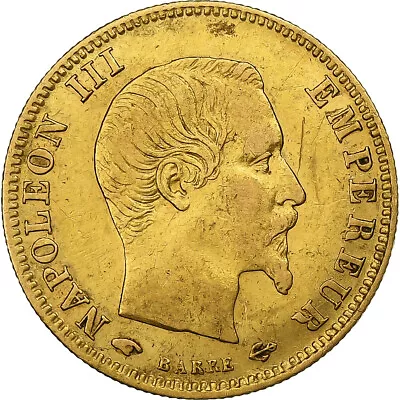 [#1114621] France Napoléon III 5 Francs 1856 Paris VF Gold KM:787.1 • $279.50