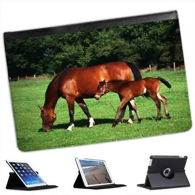 Mare With Foal Horse Folio Leather Case For IPad Mini & Retina • £11.99