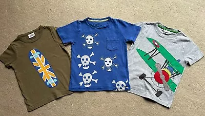 Mini Boden Boys 3-4 Years 3 X Short Sleeve T-Shirt Summer Bundle Pirate Airplane • £8.50