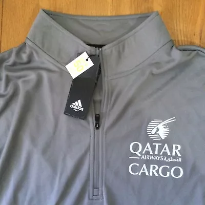 NWT Qatar Airways Adidas Shirt L - CARGO Long Sleeve Int’l Rte SCL DFW LUX DOH✈️ • $28.50