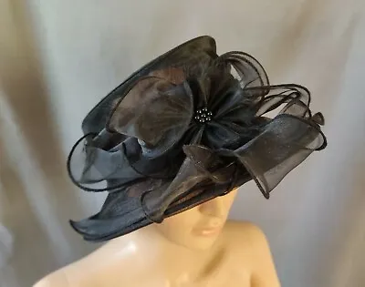 £19.99 • Buy M&S Black Picture Hat Mother Of The Bride Wedding Races