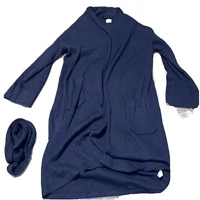 Merona Women's Navy Blue Xavier Waffle Robe DressSize: S/m/P/m! SEE! GREAT NWT • $14.99