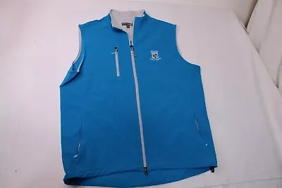 Peter Millar Vest Mens M Blue Golf Fleece Wind Jacket Softshell Tralee Golf Link • $39