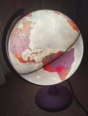 Tecnodidattica Illuminated Light World Globe. Kids Purple Rotating Desk Lamp  • £7.99