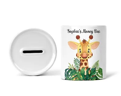£8.99 • Buy Personalised Children's Giraffe Money Box | Ceramic Money Box | Piggy Bank | Coi