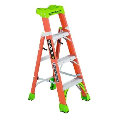 Louisville Ladder Step Ladder 4-ft Fiberglass Cross 300-lbs Load Capacity • $119.12