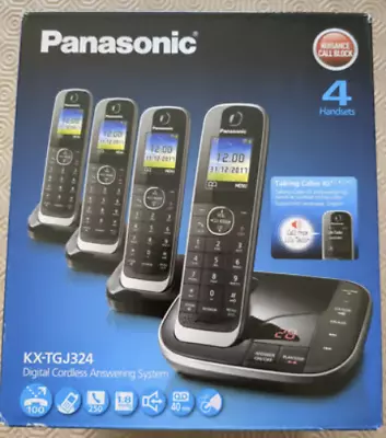 Panasonic KX-TGJ324EB Digital Cordless TelePhone With 4 Handsets • £29