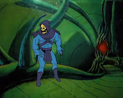 HE-MAN MASTERS OF THE UNIVERSE Production Used Animation Cel ~MU185 ~ SKELETOR • $150