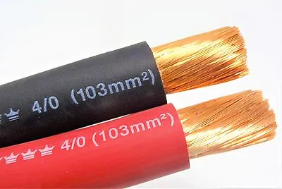 Excelene 4/0 Welding Cable Red Black 0000 Copper Wire Battery Solar Leads • $39.02